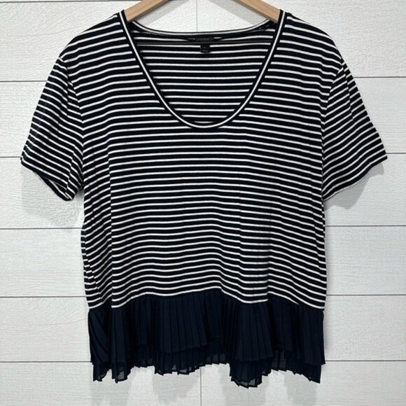 J Crew Navy/White Stripe Top Size Large - Picture 2 of 7
